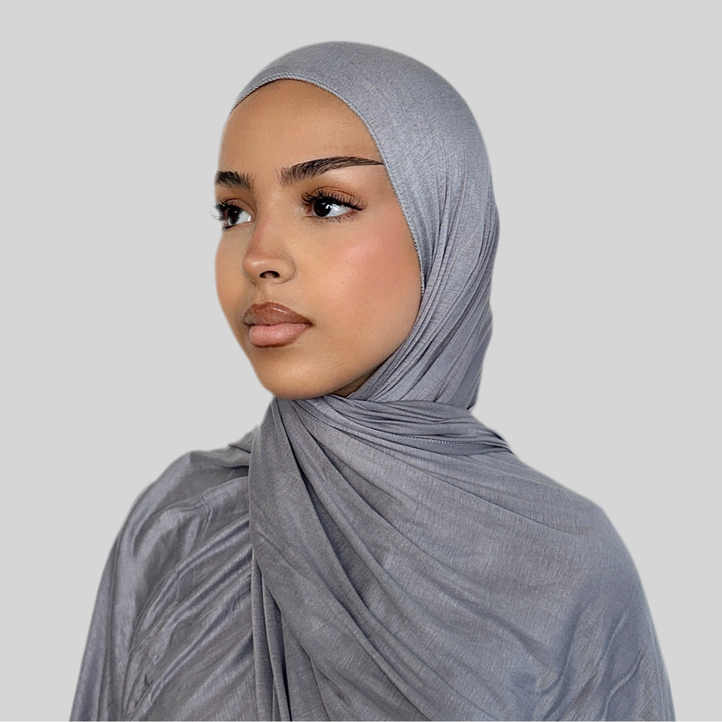 Premium Jersey Hijab Charcoal Grey