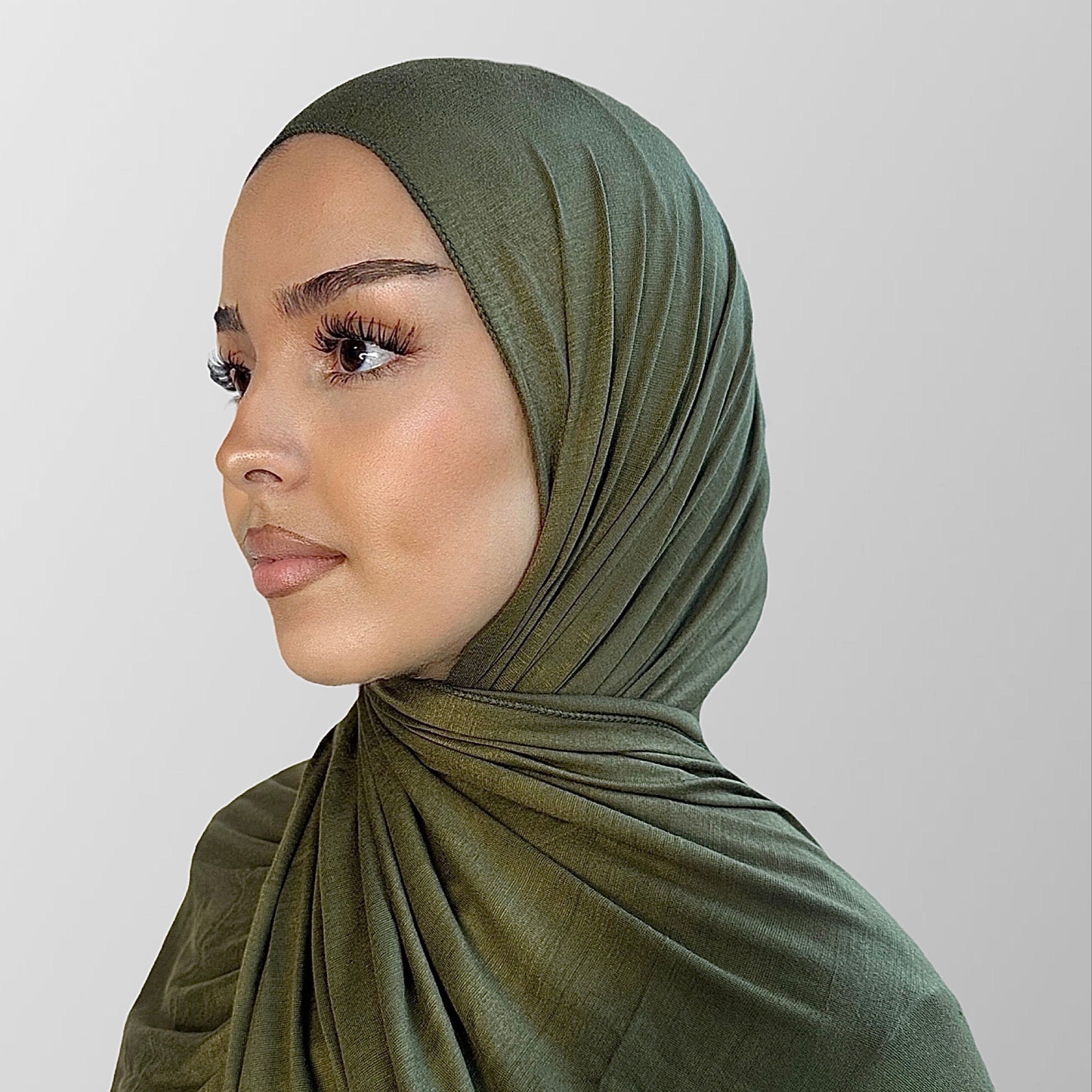 Premium Jersey Hijab Forest green