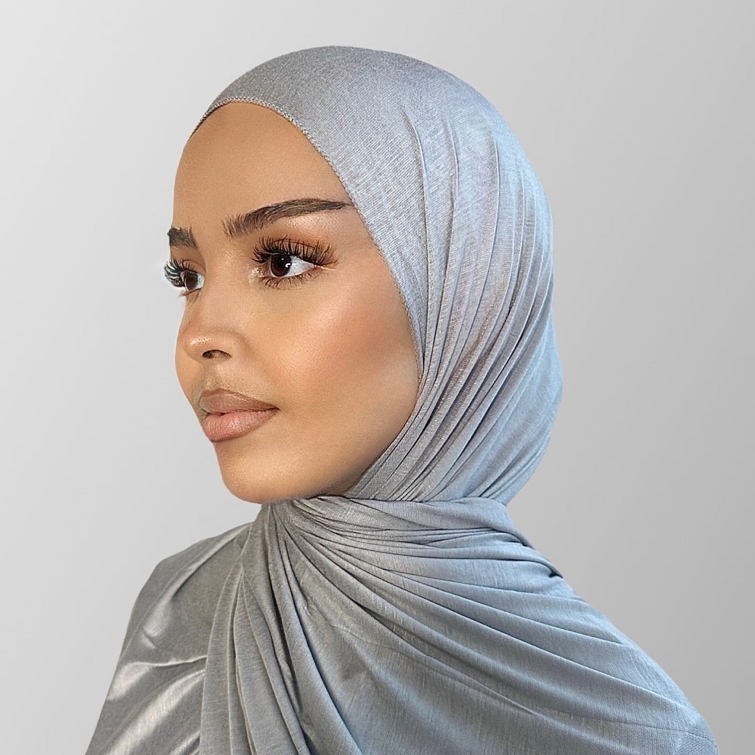 Premium Jersey Hijab Silver