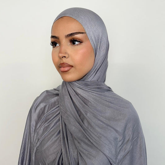 Premium Jersey Hijab - Charcoal Grey